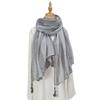 New Polyester Contrast Striped Tassel Long Scarf Spring and Autumn Hot Selling Versatile Soft Scarf Women's Shawl Headscarf