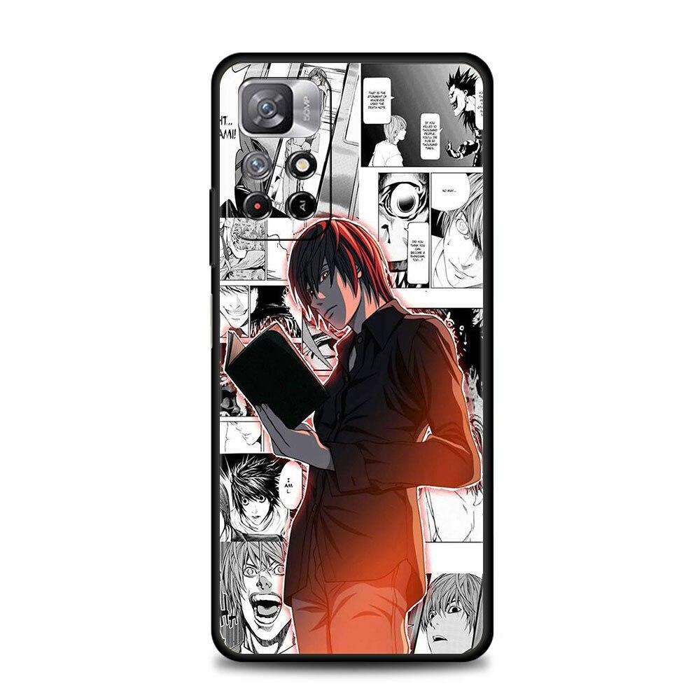 

Чехол для телефона Xiaomi Redmi 9 9a 9c 8 k40 Note 9s 7 8t 9t 10 11 Pro, силиконовый чехол, черный чехол Death Note L Yagami Light Redmi Note 11T 5G