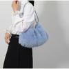 Fluffy Faux Fur Shoulder Bag Women Soft Elegant Underarm Bag Thin Shoulder Strap Plush Handbag Winter Versatile Commuter Totebag