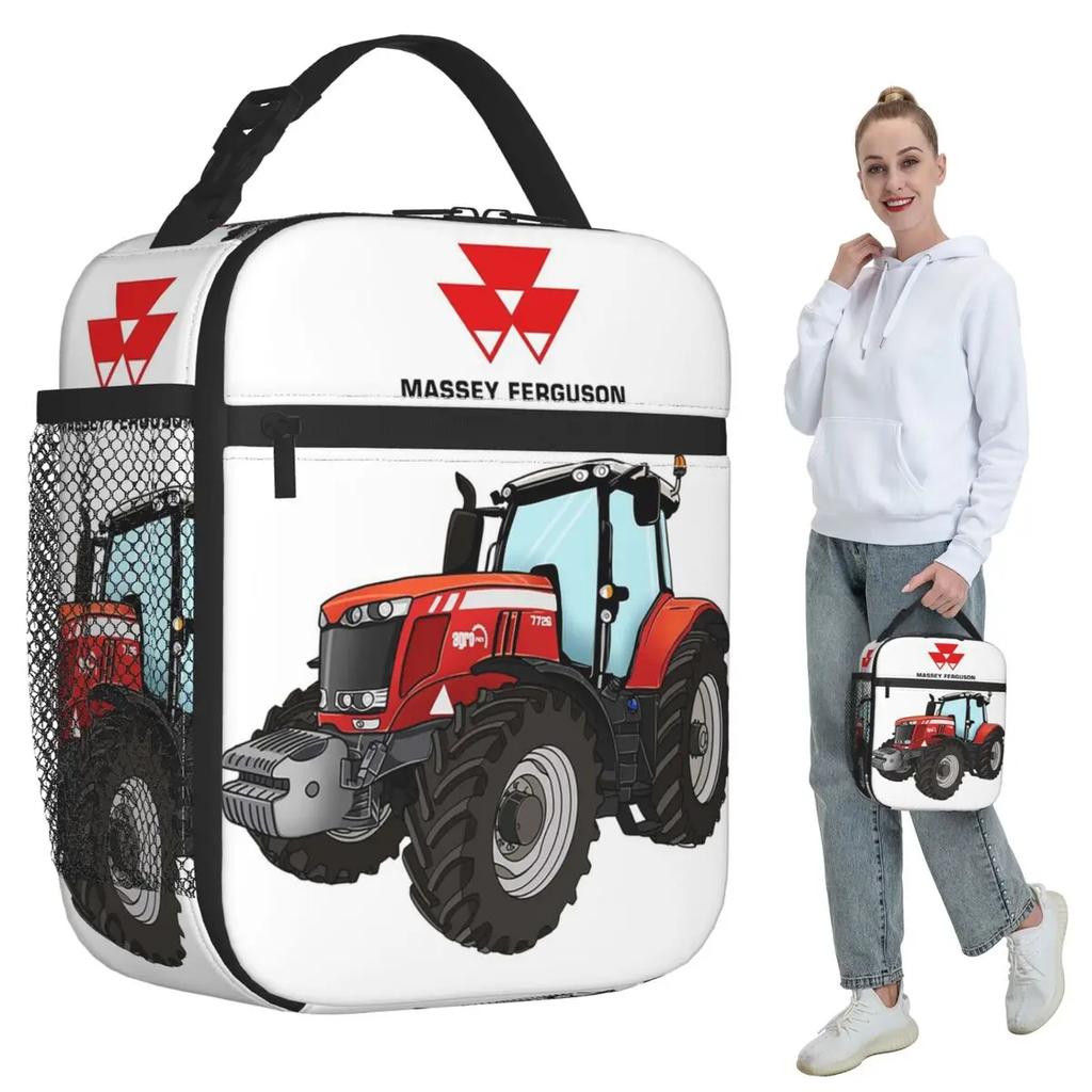 Massey Ferguson Traktor Roter Traktor Isolierte Lunchtasche Kinder Schul-Kühlbox Thermische Lebensmittelbox Tragetasche Auslaufsicherer Lunchbox-Behälter