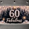 Birthday Celebration Banner LED-effect Lettering Glamorous Birthday Backdrop Fabulous Birthday Banner Milestone Theme For Luxury