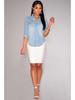 Vintage European-American Style Long-Sleeve Denim Shirt for Women