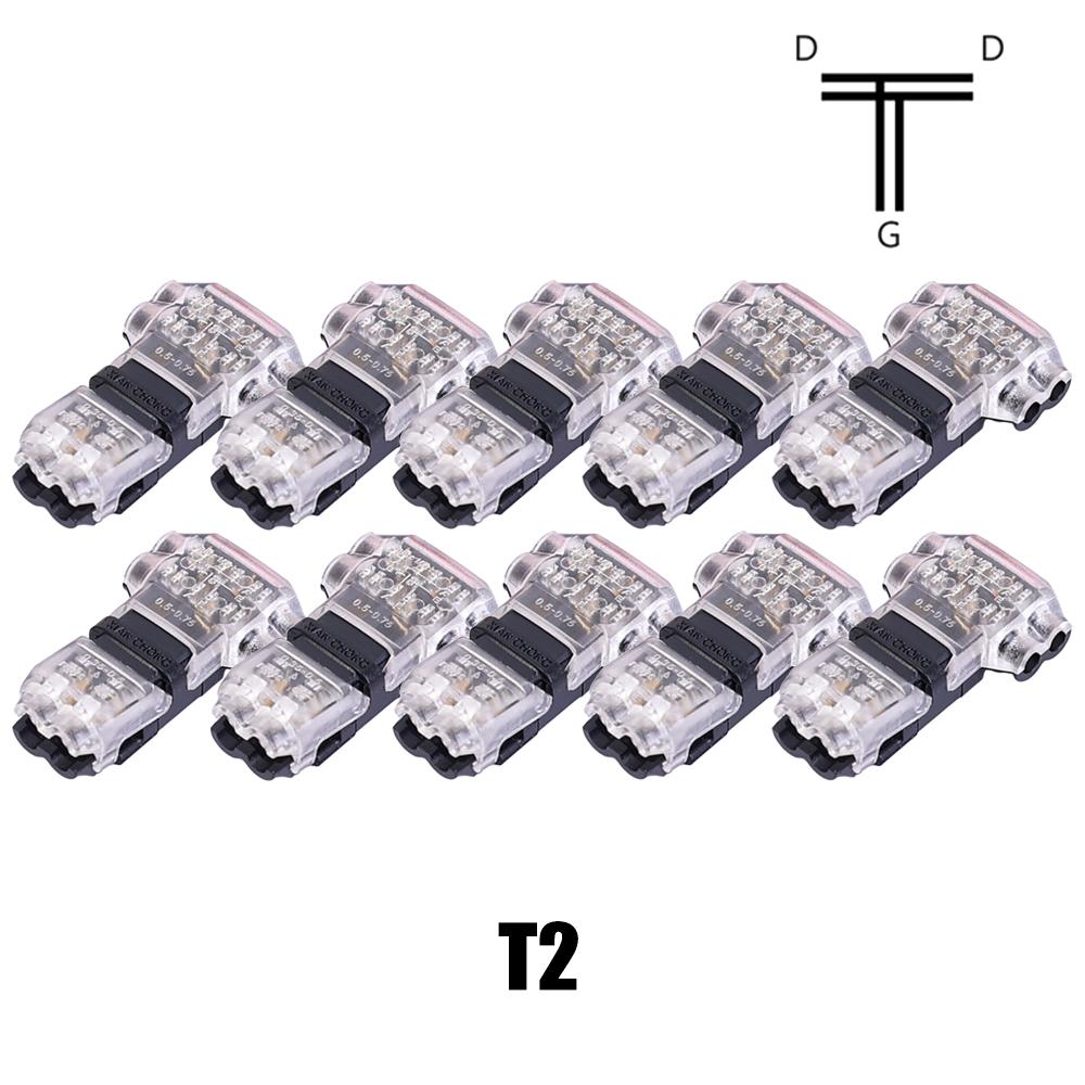 10 Stücke 2Pin Led Car Audio Universal-Compact-Draht-Anschluss T/H FORM Leiter Schnellverbinder Crimp Terminal Block AWG 18-22