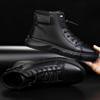 Leather Cowhide Martin Boots Men's Winter High Top Leather Boots Fleece British Cotton Leather Shoes Men's Cotton Shoes Warm Snow Boots