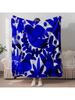 Modern Comfort Flannel Soft Blanket Otomi Dark Blue Bedsheet Premium Bedding With No-Shedding Moisture-Wicking Blankets