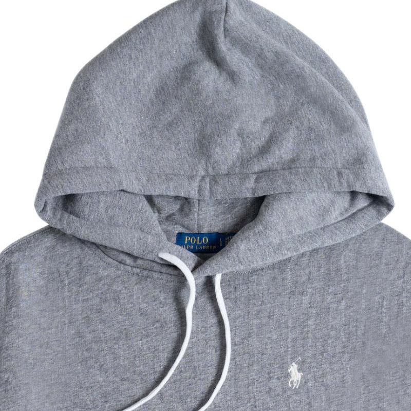 Polo Ralph Lauren Embroidered Pony Logo Hooded Fleece Long Sleeve Dress Women dresses Gray WMPODRSNFA20392-020