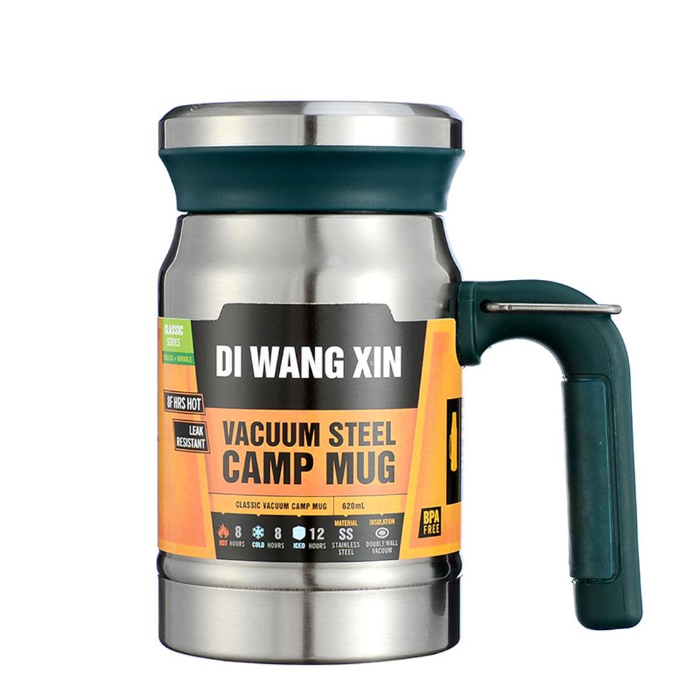 

New 304 Stainless steel vacuum cup, Office tea cup with tea strainer, Business gift thermos cup, Portable handle tea mug, 620ml 601-650ml