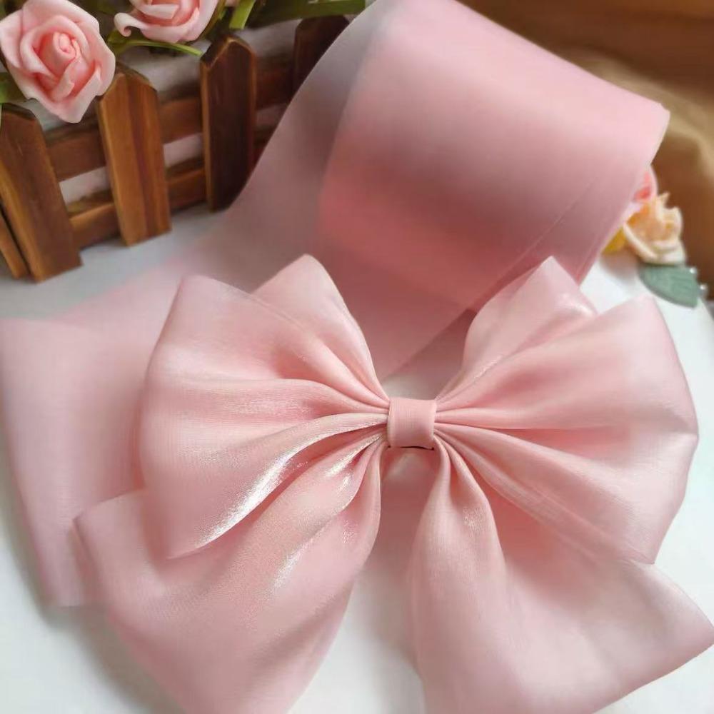 8cm 8CM Wide Flowing Light Ribbon Sparkling Material Gift Wrapping Tape DIY Crafts Ribbon Chiffon Organza