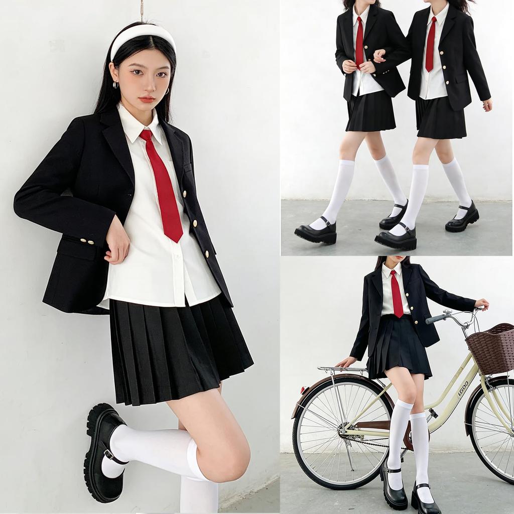 High School Girl Uniform Cosplay Student Uniform JK Uniform Set Headband Blazer Skirt School Fashion Graduation Suit Anime Halloween Cosplay Event