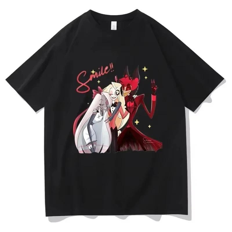 2026 Summer Fashion Tee Hazbin Hotels Alastor Summer TShirt Unisex Y2K round Neck Short Sleeve High Quality Neutral Clothing S