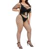 Open Bra Crothless Sexy Fishnet Dress Erotic Lingerie for Women Plus Size Bodystocking Oversized Underwear Costumes 5XL 50KG-100KG