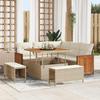 Garden Sofa Set with Cushions 8 pcs Beige and Cream