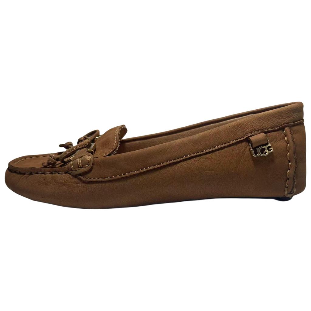 UGG Serena Sheepskin Versatile Slip-On Loafers Women Loafers Brown 1099881-CHE