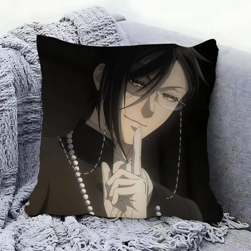 

Anime Black-Bu-tler polyester sofacushion cover fashionable decorative pillowcase suitable for personalized bedroom car anime pi 18x18Inch
