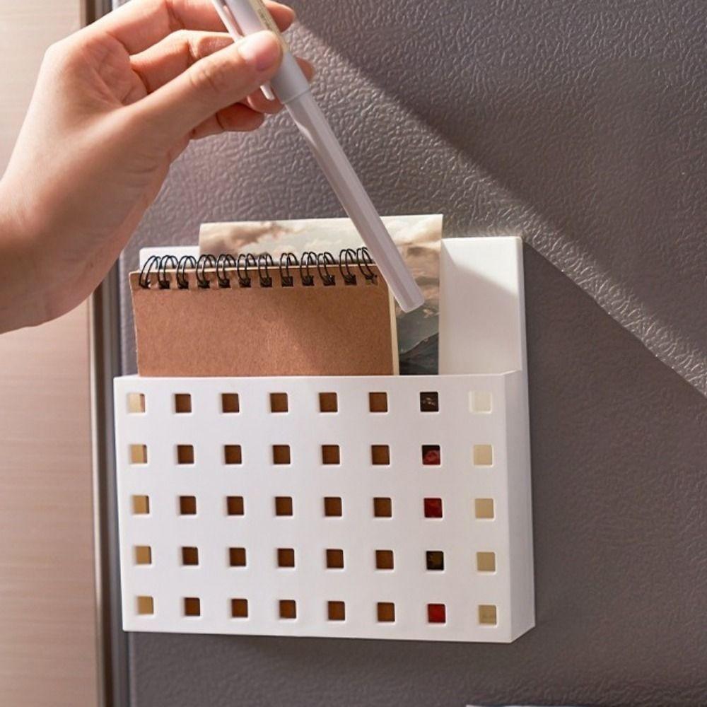 Wall Mounted Magnetic Storage Box Plastic Tableware Container Multipurpose Pen Holder  Bathroom