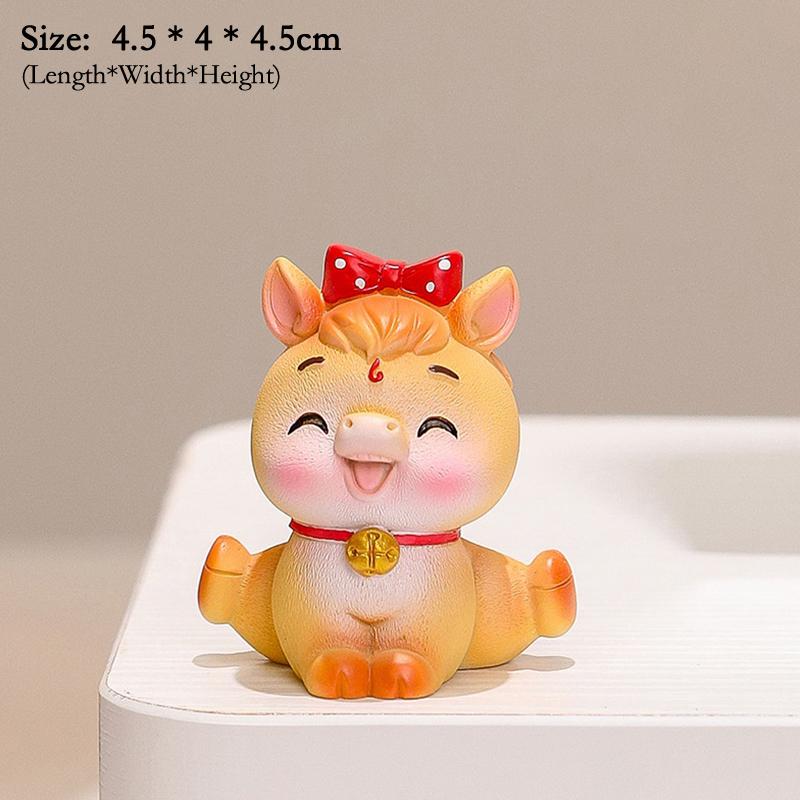 2026 Cute Year Of The Horse Ornament Lucky New Year Horse Toy DIY Desktop Decoration Car Ornament Pony Decor New Year Gift