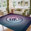 Manchester City Design Crystal Velvet Rug Soft Decorative Mat for Bedroom Entrance