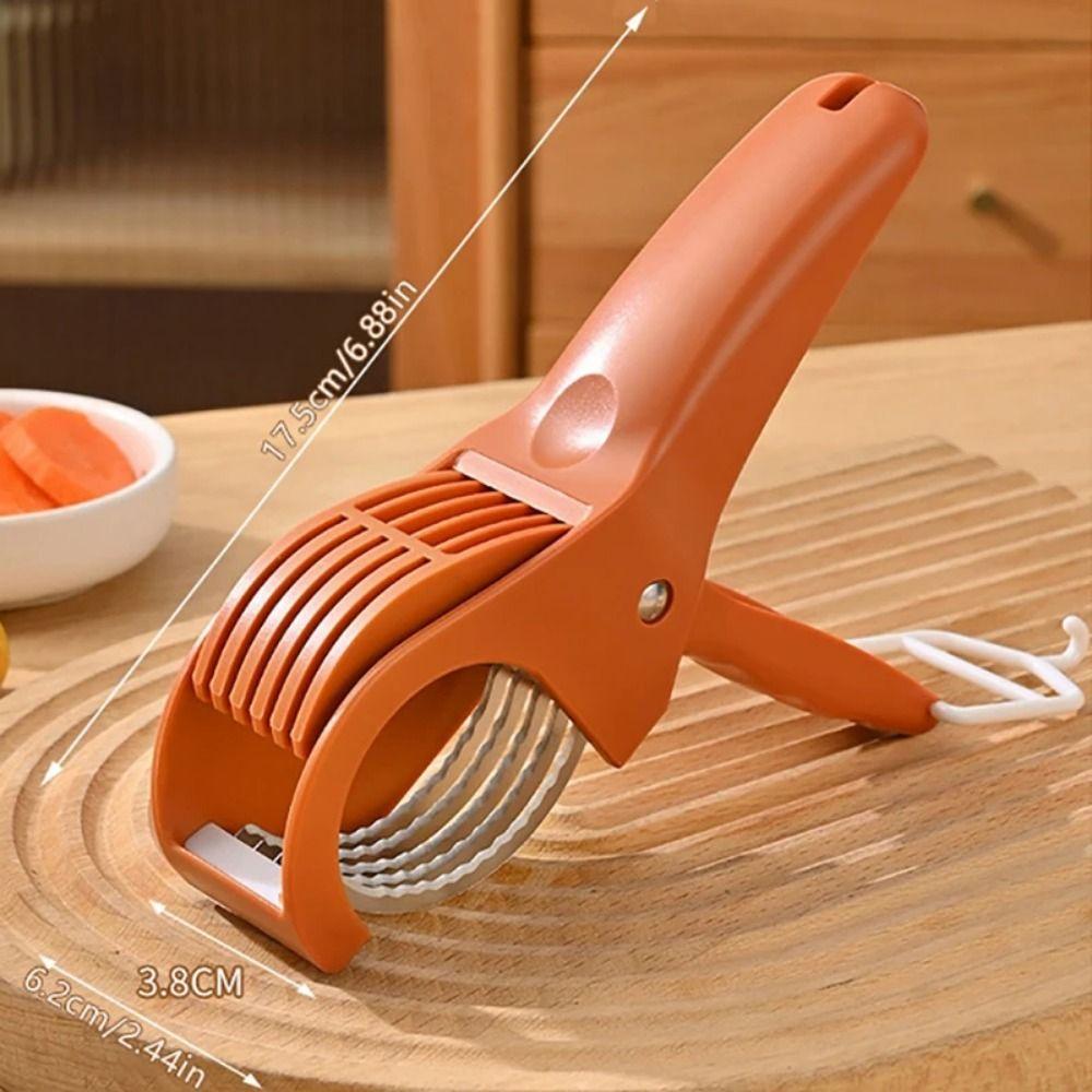 Stainless Steel Portable Salad Cutter Non-slip Handle Fruit Chopping Tool Kitchen Gadgets