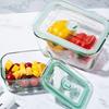 Rechteckige Glas-Lunchbox mit Deckel - Großes Fassungsvermögen, Mikrowellengeeignet, Hochwertiger Aufbewahrungsbehälter