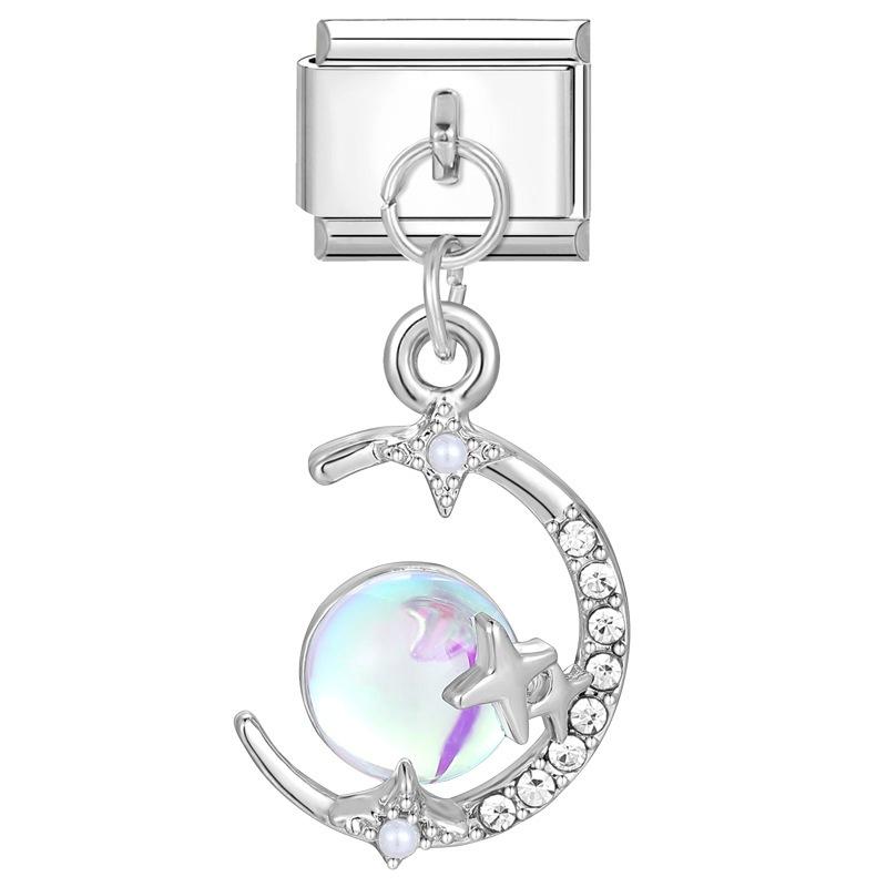 Italian Charm Bracelet Charms Dreamy Moon Butterfly Starfish Shell Pendant Diy Removable Module Link Bracelet Accessories Gifts