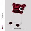 1pc Cute Cat Ears Beanie Hat For Women Winter Striped Korean Punk Gothic Y2K Wool Knitted Streetwear Handmade Crochet Bucket Cap