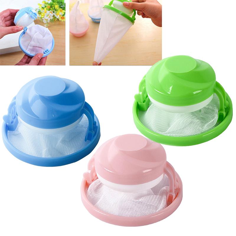 Buy 3pcs Round Laundry Lint Hair Remover Washing Machine Floating Fur ...