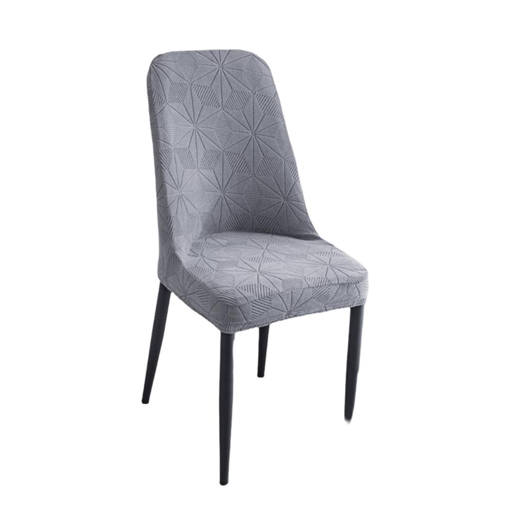 Seat Cover Jacquard Chair Cover Dustproof Kitchen Chair Protector Elastic Arc Chair Cover  Office