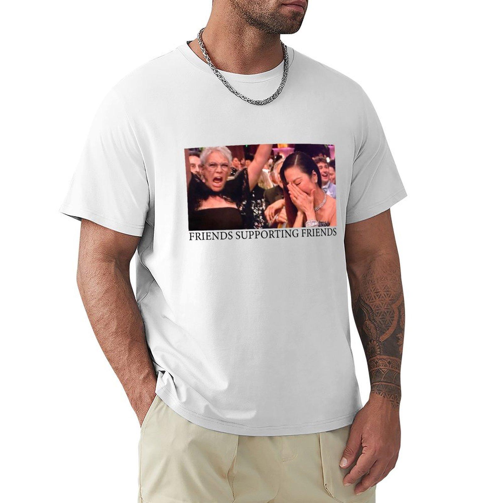 Michelle Yeoh Jamie Lee Curtis Friends Supporting Friends Tshirt Casual All Match Tee Shirt For Unisex S