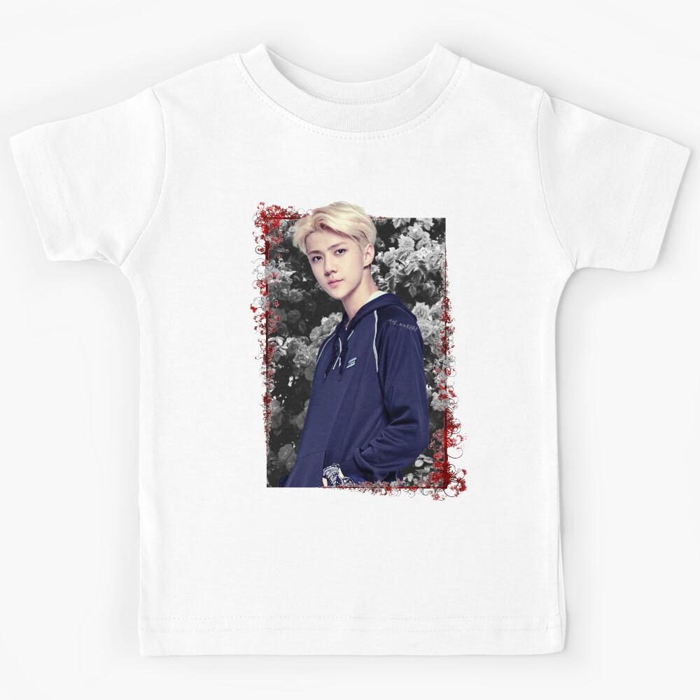 Oh Sehun EXO Sehun Korean Kpop Floral Design Kids T-Shirt 140
