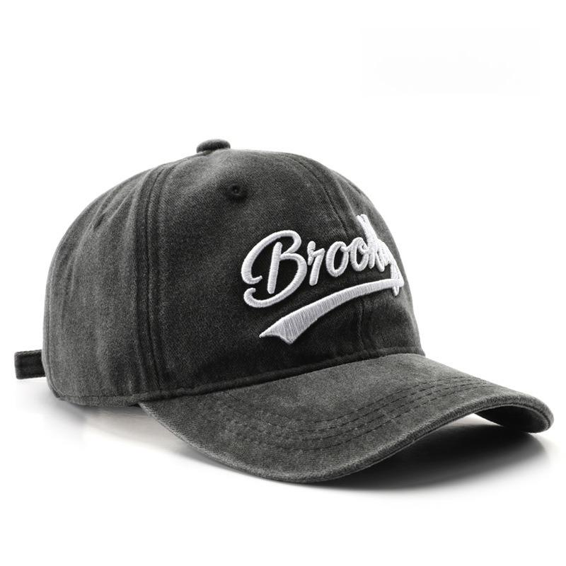 Gorra de béisbol retro vintage de algodón para hombre y mujer, con letras bordadas en mezclilla, de algodón, suave, informal, unisex.