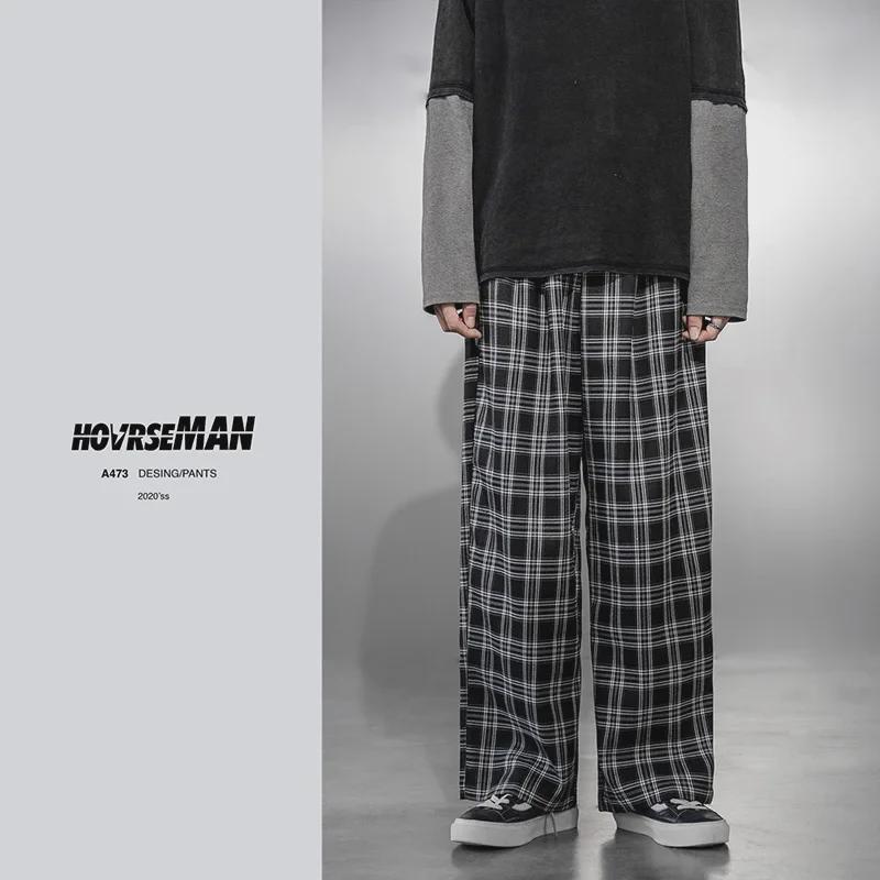 Men's 2022 Spring Loose Plaid Sweatpants – Street Vibe, All-Match, Straight-Fit.