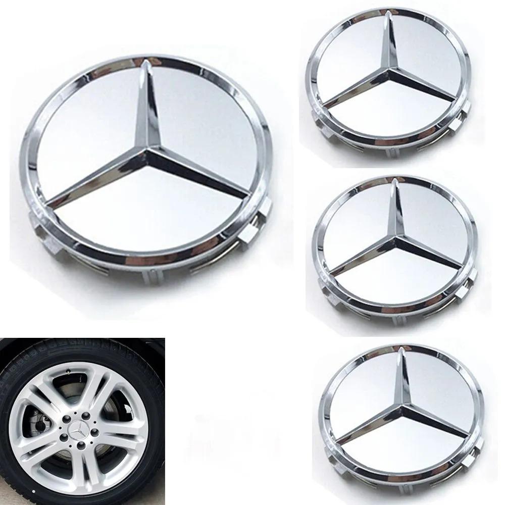4PCS 75MM For Mercedes Benz AMG A B C E M R G S Class GLA GL CLA CES CLS SLK GLK CLK W204 W205 Car Wheel Center Hub Caps Cover AI1