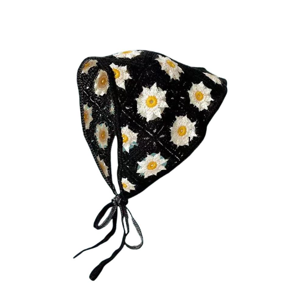 

Чжао Чжаои Вязаный треугольный платок в стиле кроше - Универсальная, модная ретро пасторальная повязка на голову для женщин и девушек