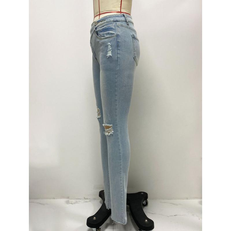 High-waisted Jeans Women's Pant Stretch Thin Slim Small Foot Pencil Trousers