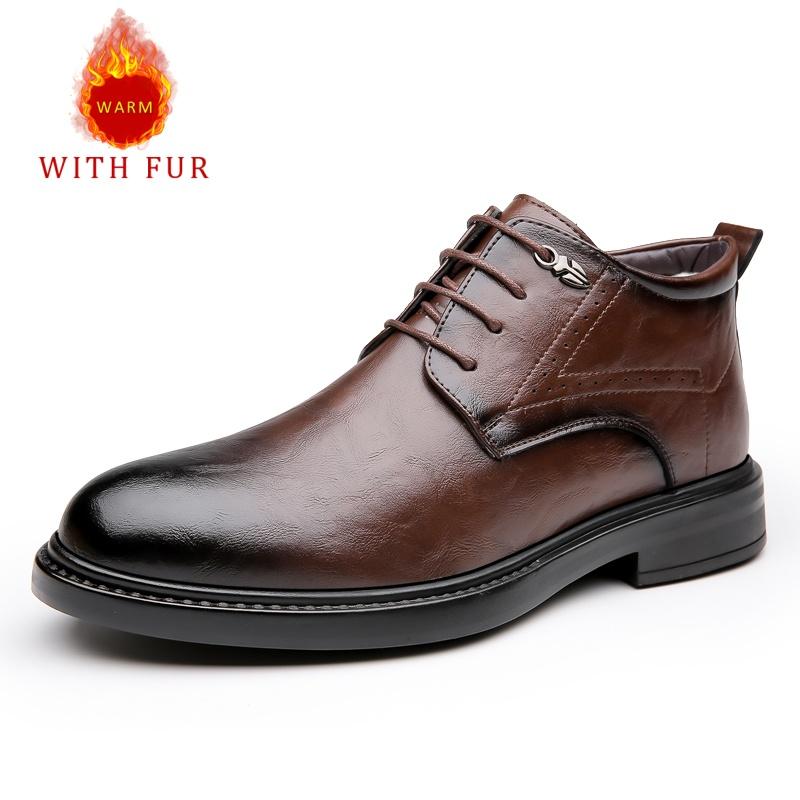 

Осенне-зимние мужские кожаные туфли Модные джентльменские туфли в минималистичном стиле для вечеринок, свадеб, повседневные, офисные, деловые туфли Популярные 44 коричневый