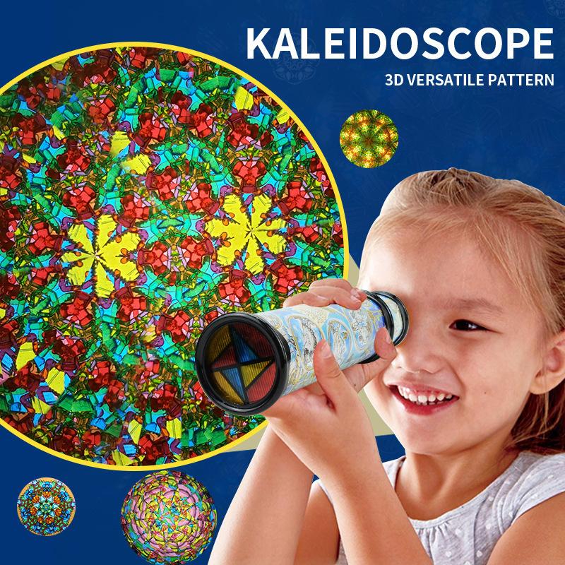 Skalierbares Magisches Kaleidoskop Klassisches Drei-Mausoleums-Spiegel-Kaleidoskop-Spielzeug Ausgefallenes Farbenfrohes Welt-Spielzeug für Kinder Geschenke