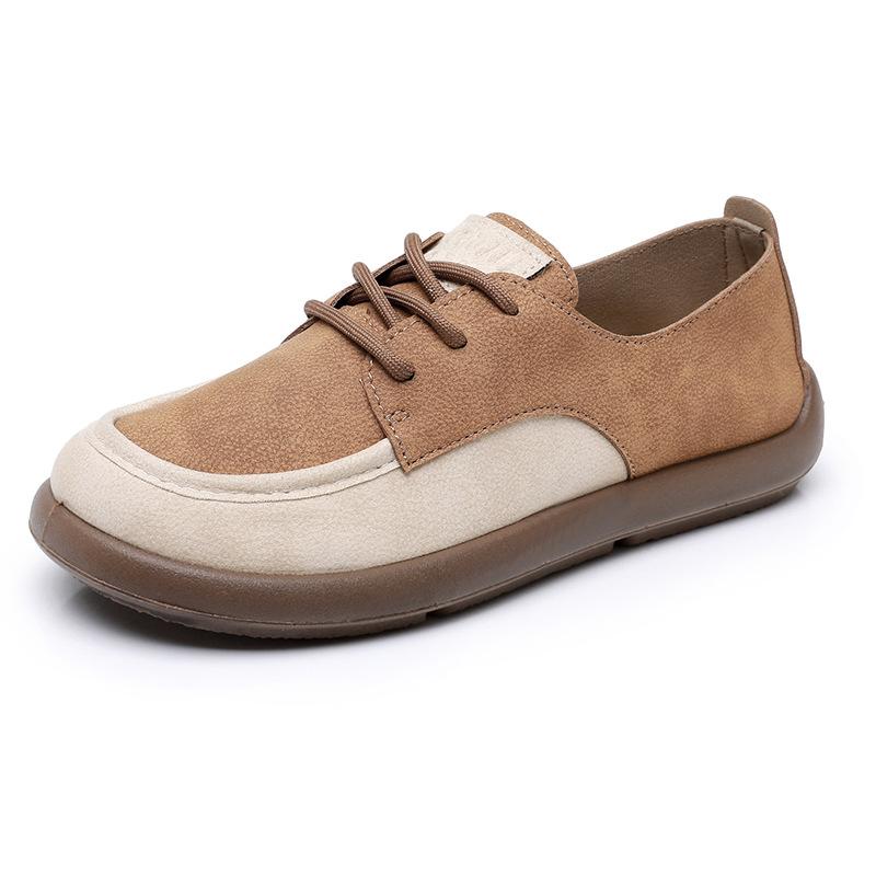 2025 New Women's Shoes Color Blocking Versatile Casual Breathable Women's Shoes Soft Sole Wear-resistant Anti Slip Single Shoe