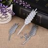 3 Molduras de Orelhas de Trigo em Metal Prateado Estêncil Relevo Corte para Scrapbooking DIY Álbum de Papel Cartões Fazendo