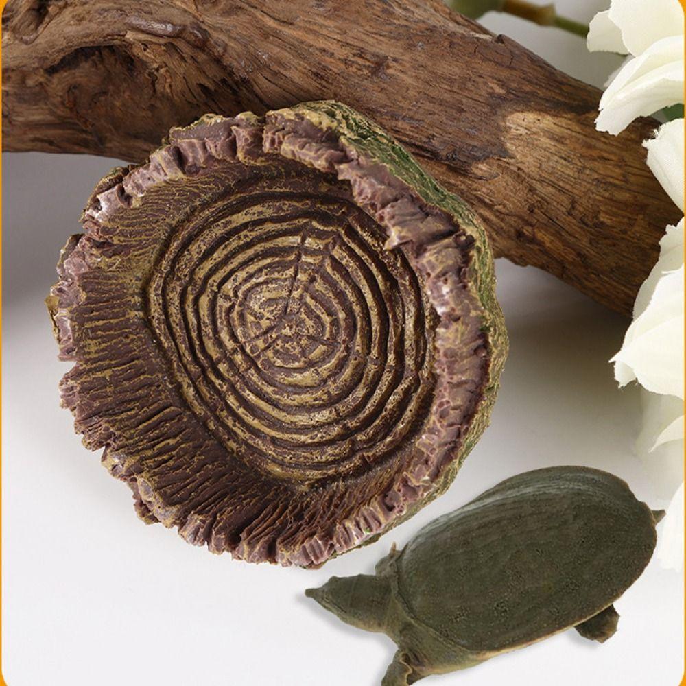 Simulated Tree Stump Pet Drinking Water Tray Resin Pets Feeding Plate Horned Frog