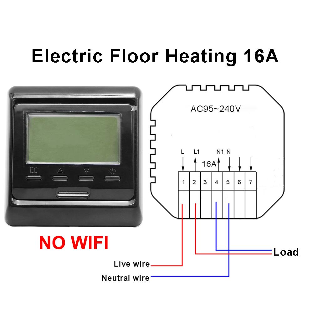 220V LCD Programmable Electric Digital Floor Heating Room Air Thermostat Warm Floor Controller( 1PC) Termostato calefaccion smart thermostats for home