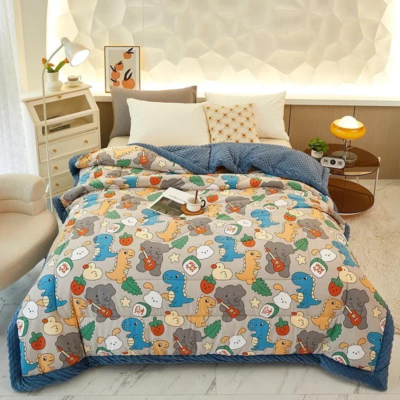 2023 Ny Doudou Rong Quilt Vinter fortykket sovesal for barn Enkel dobbel dynekjerne Dobbeltsidig dobbeltbruk vinterdyne