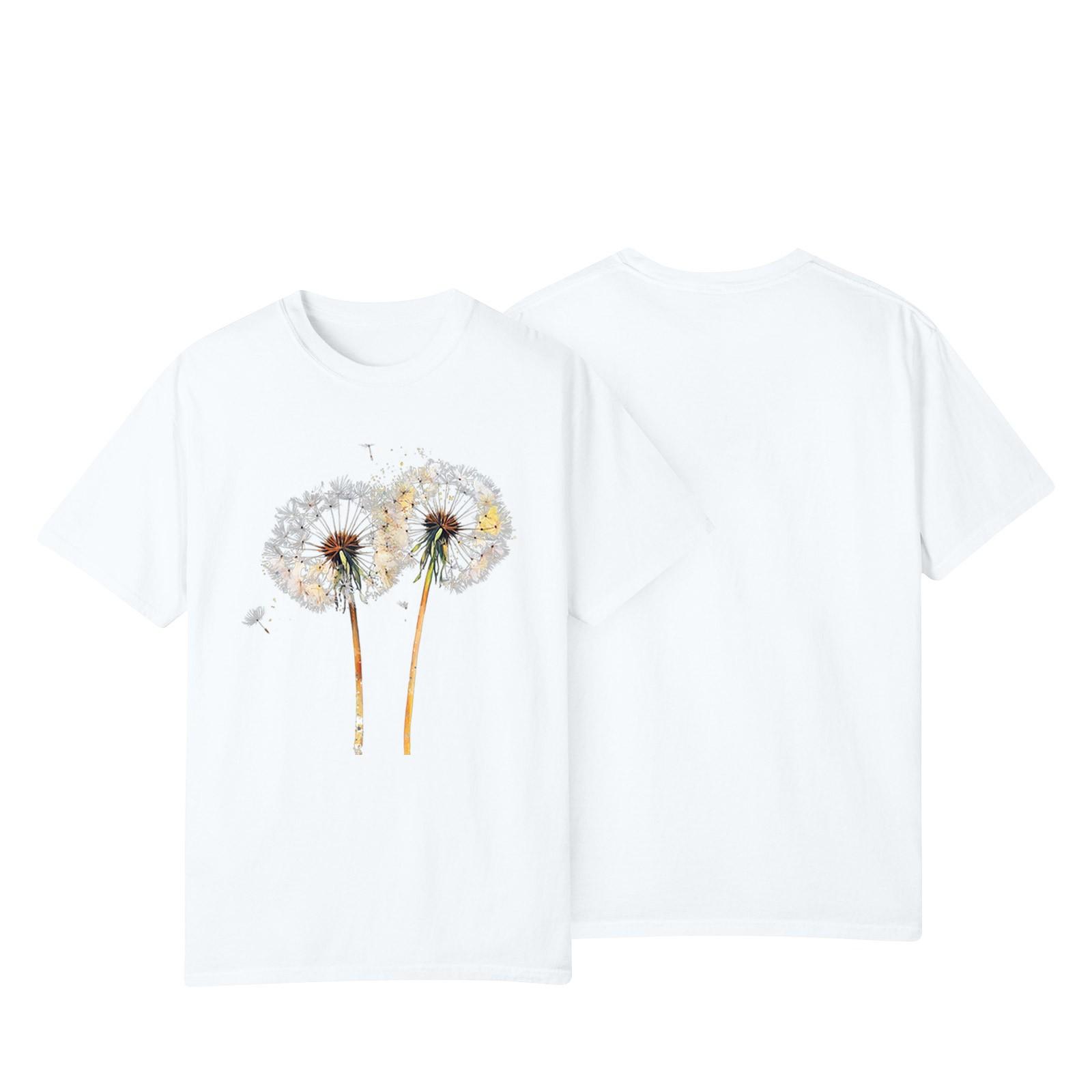 

Women s Casual Sunflower Print Street Slim Fit Short Sleeve T-Shirt Top XL білий