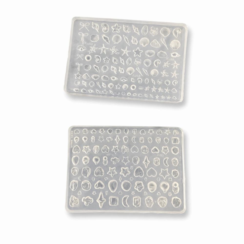 Baroque Pearls Sea Shell Pattern Nail Silicone Mold Reusable Nail Art Mold  For Beginner