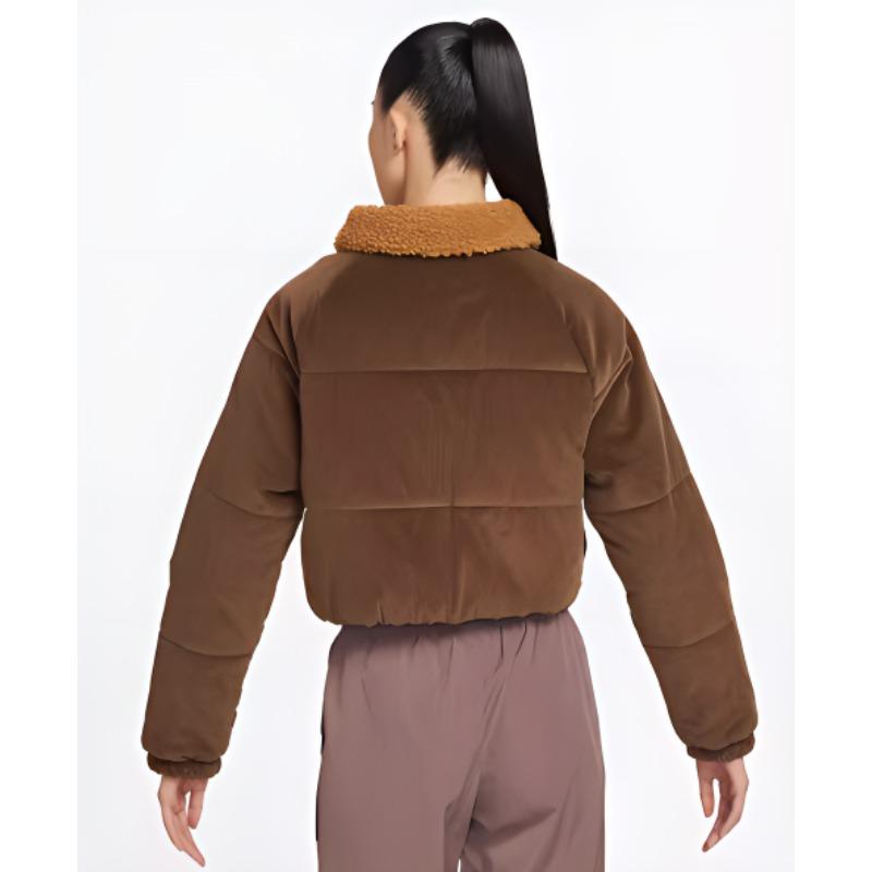 Nike Logo-Print Zip-Up Kragenjacke Damenjacken Braun DQ6931-259