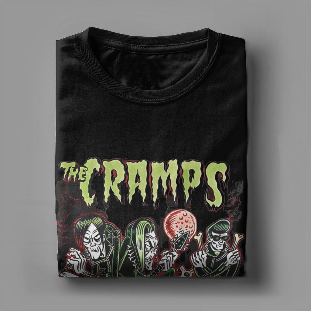 The Cramps Band T-shirt för Män Kvinnor Presentidé T-shirts Läskig Design 100% Bomull Kläder
