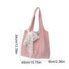 Canvas Striped Shoulder Bag Literary Style Large Capacity Underarm Bag Canvas Hobo Bag  Shopping