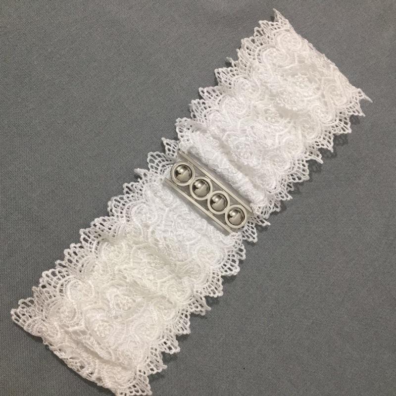 

Женский кружевной пояс с изысканной талией, аксессуар, гибкий и стильный для платьев, доступен в нескольких цветах White Lace