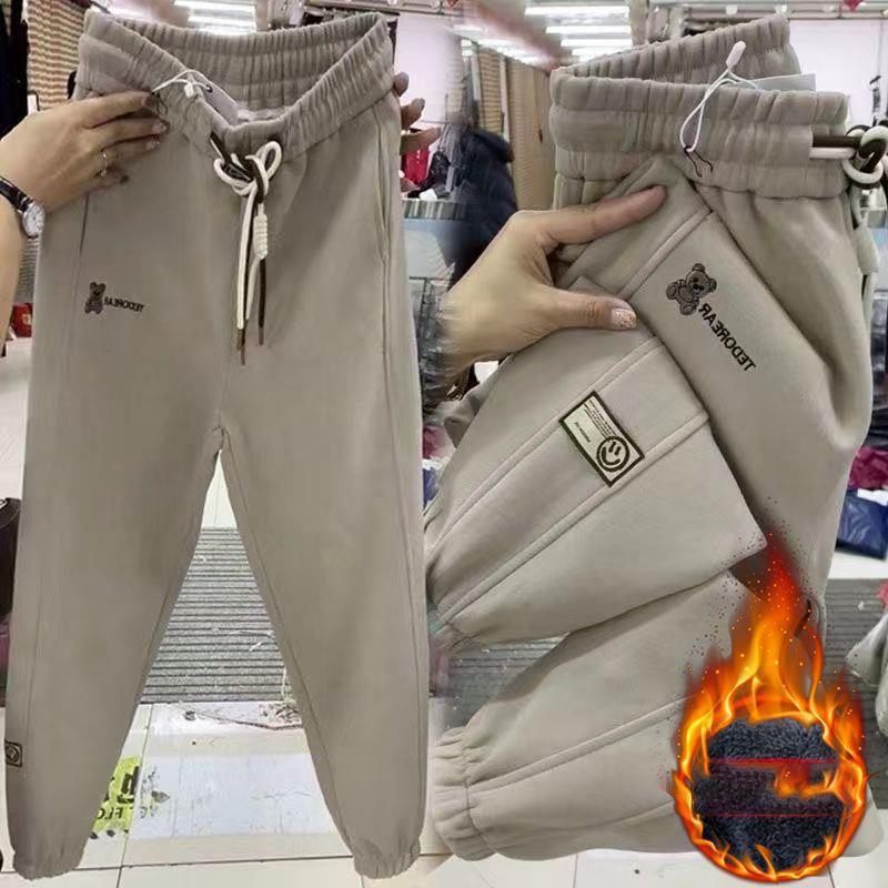 

Женские зимние брюки больших размеров с тонкими прямыми штанинами и завязками, удобные дышащие спортивные брюки 2XL