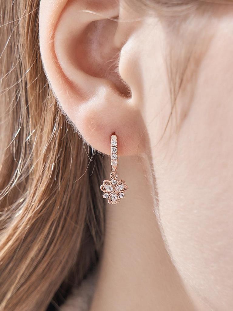 [ELLE Jewelry] 14K GF Flower Charm One-Touch Earrings ELGPEE536