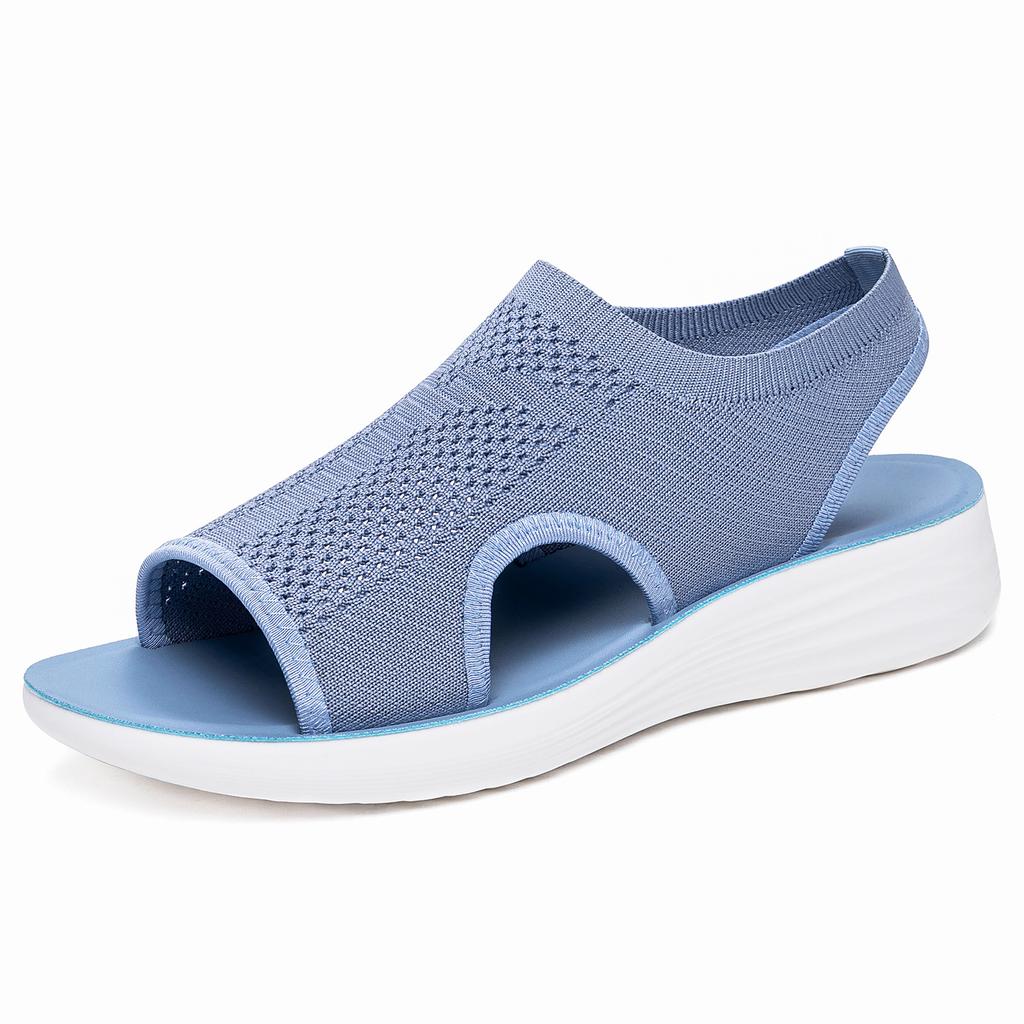 Women'S Shoes Summer Fashion Casual Beach Shoes Women'S Sleeve Flying Sandals Flat Bottom Hollow-Toed Roman Shoes